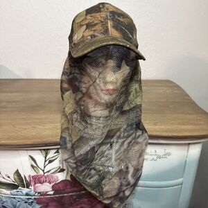 OC Camo Snapback Hat Cap Mesh Face Cover Net Hunting Full Coverage